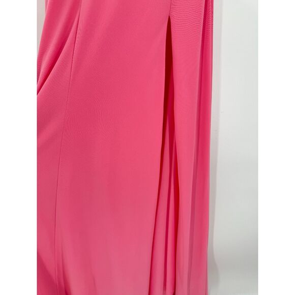 RACHEL ALLEN Pink Hand Beaded Open Back Halter Top Princess 2069 Prom Dress Sz 6 - Picture 5 of 12